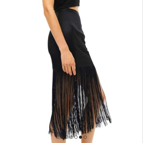 Fringe Calf Length Skirt - Picture 6 of 7